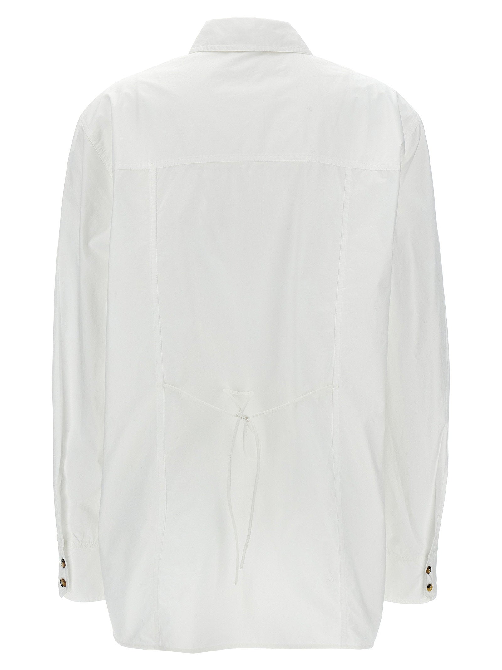 Ganni Lace-up Shirt White