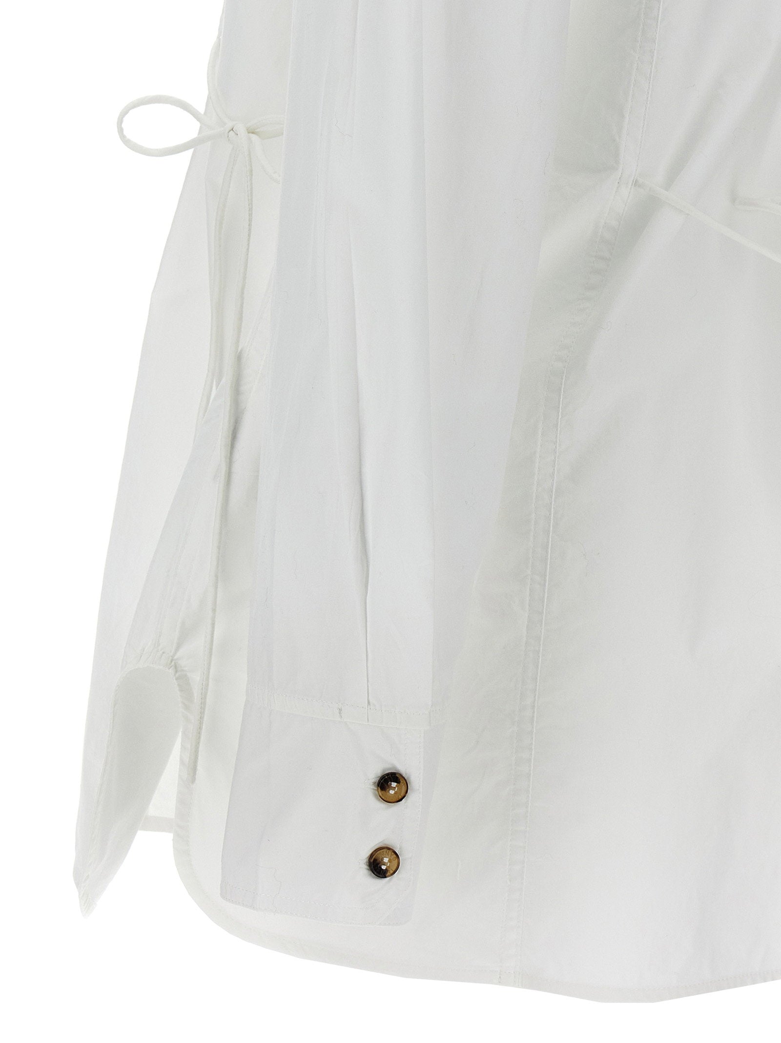 Ganni Lace-up Shirt White