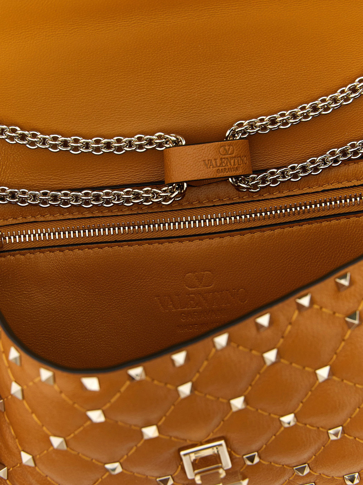 Valentino Garavani Valentino G. Rockstud Spike Medium Shoulder Bag Orange