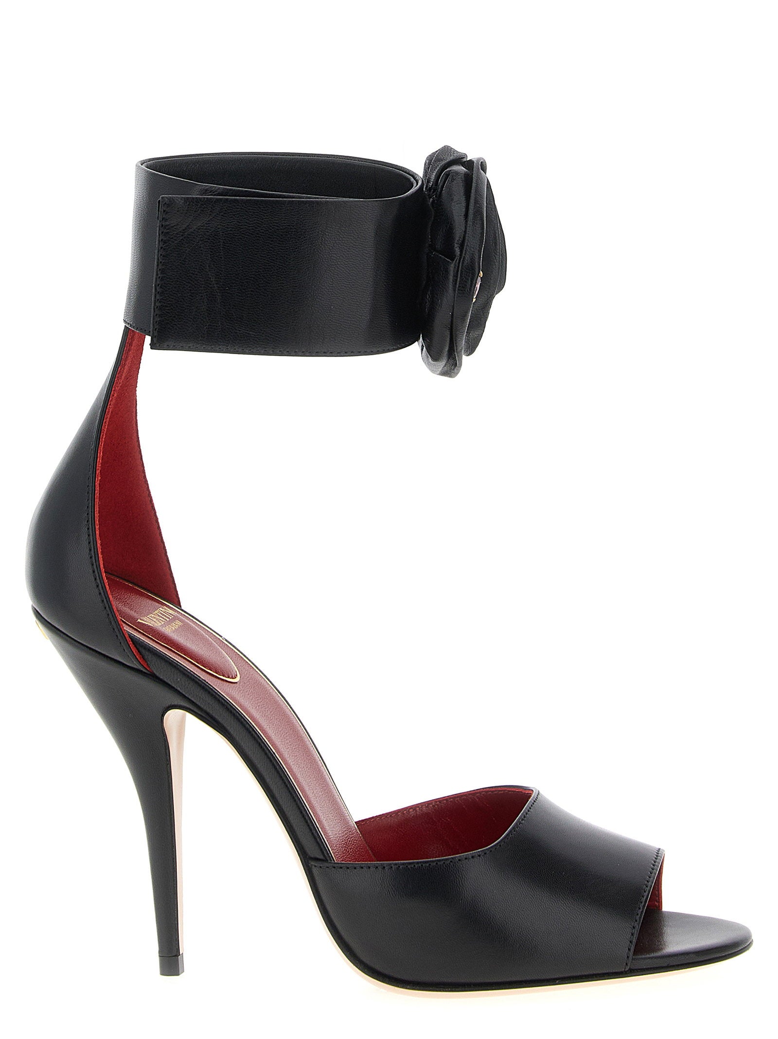 Valentino Garavani Drip Rose Sandals Black