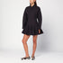 Ganni Black Cotton-Blend Mini Shirt Dress Black