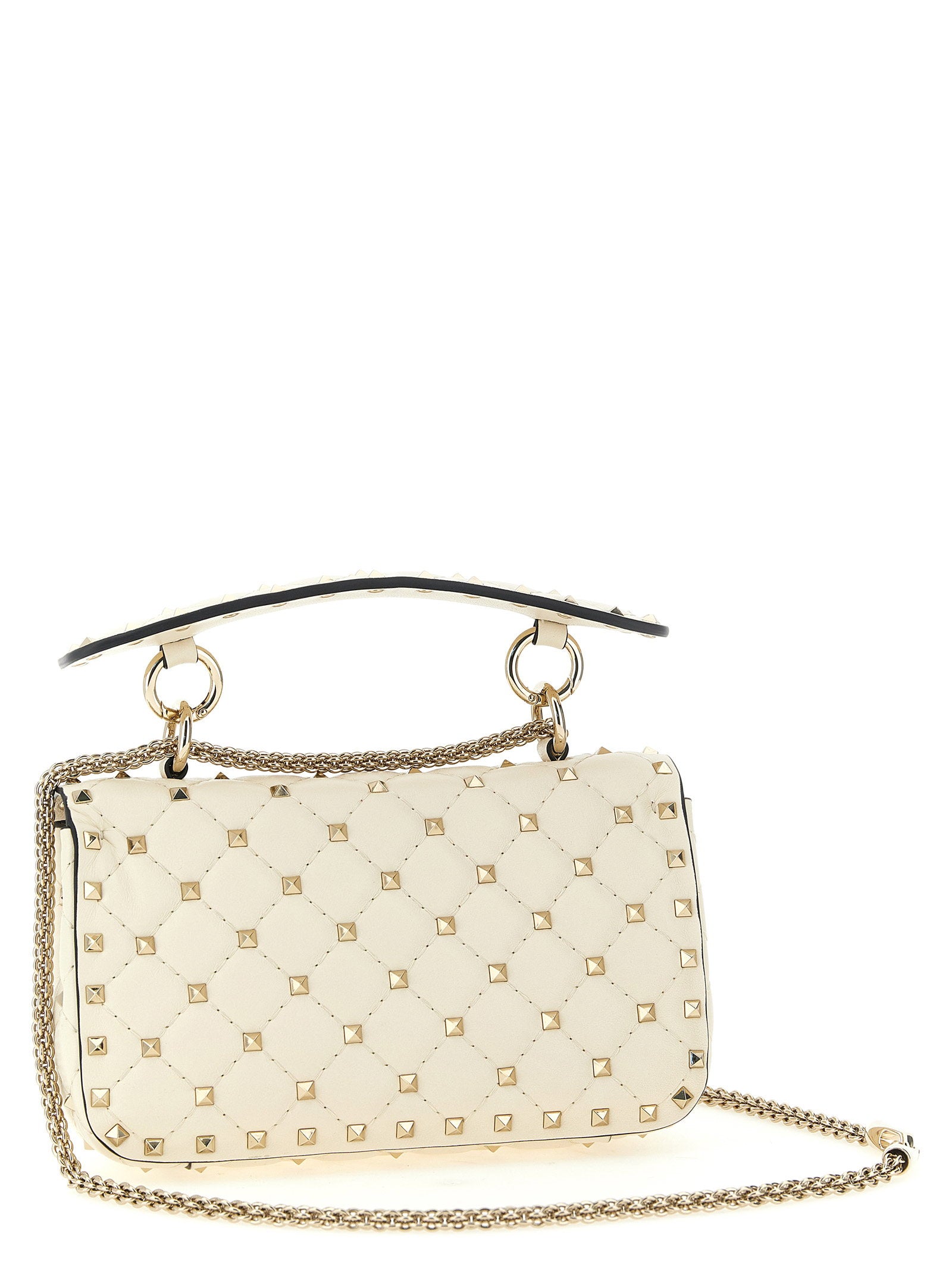 Valentino Garavani Valentino Rockstud Spike Small Shoulder Bag White