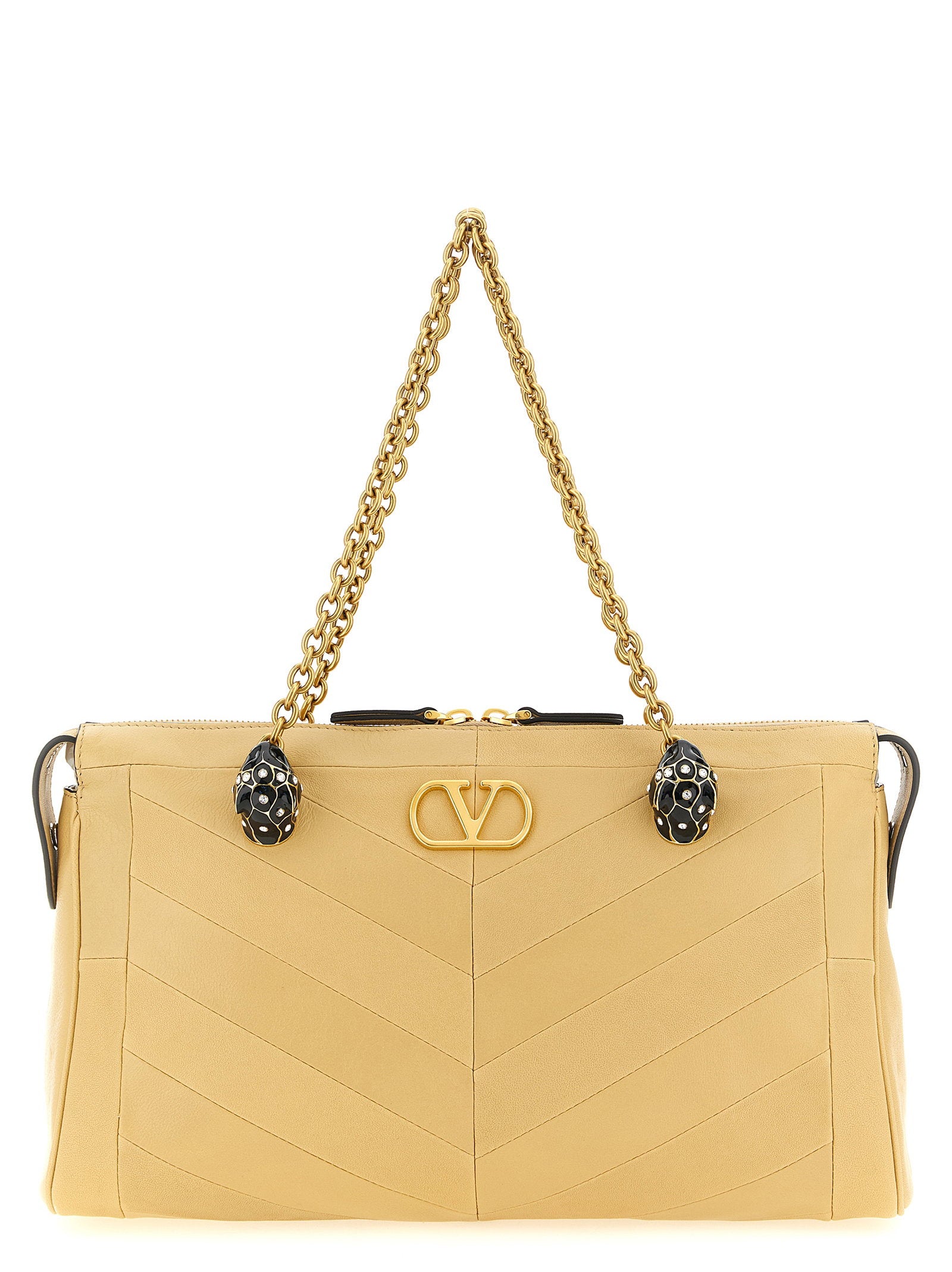 Valentino Garavani Panthea Shoulder Bag Beige
