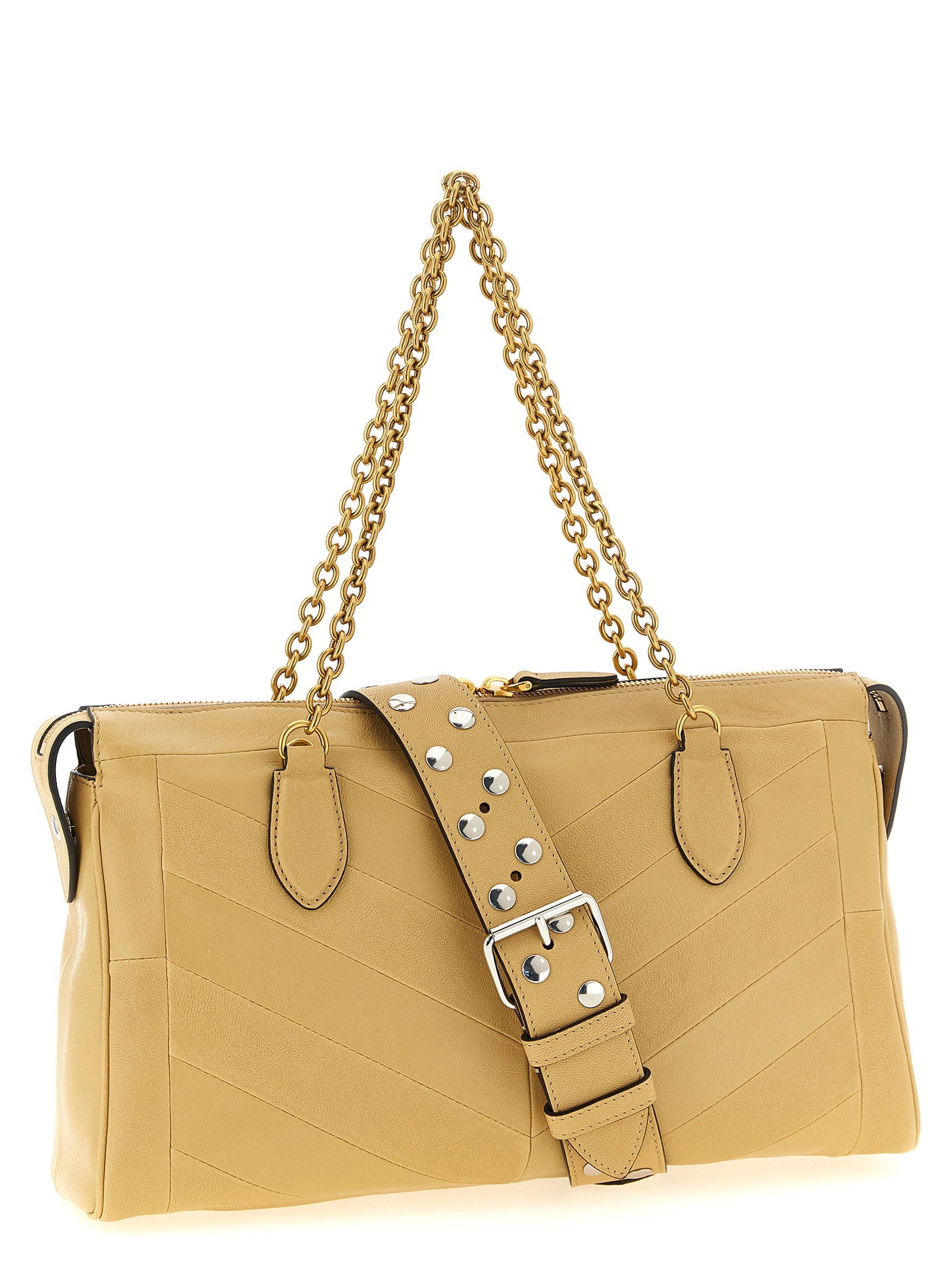 Valentino Garavani Panthea Shoulder Bag Beige