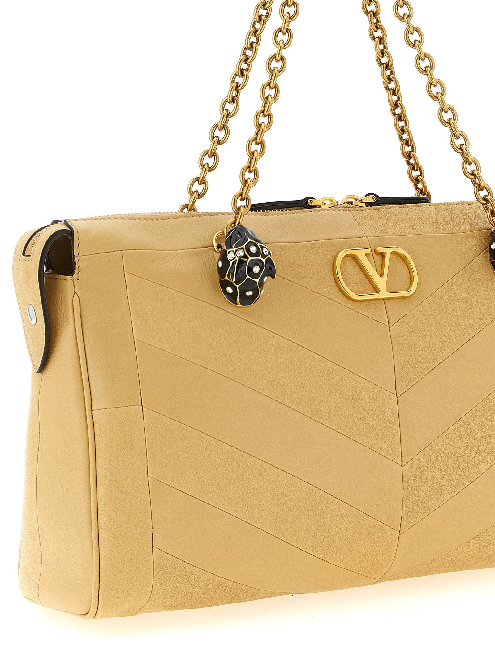 Valentino Garavani Panthea Shoulder Bag Beige