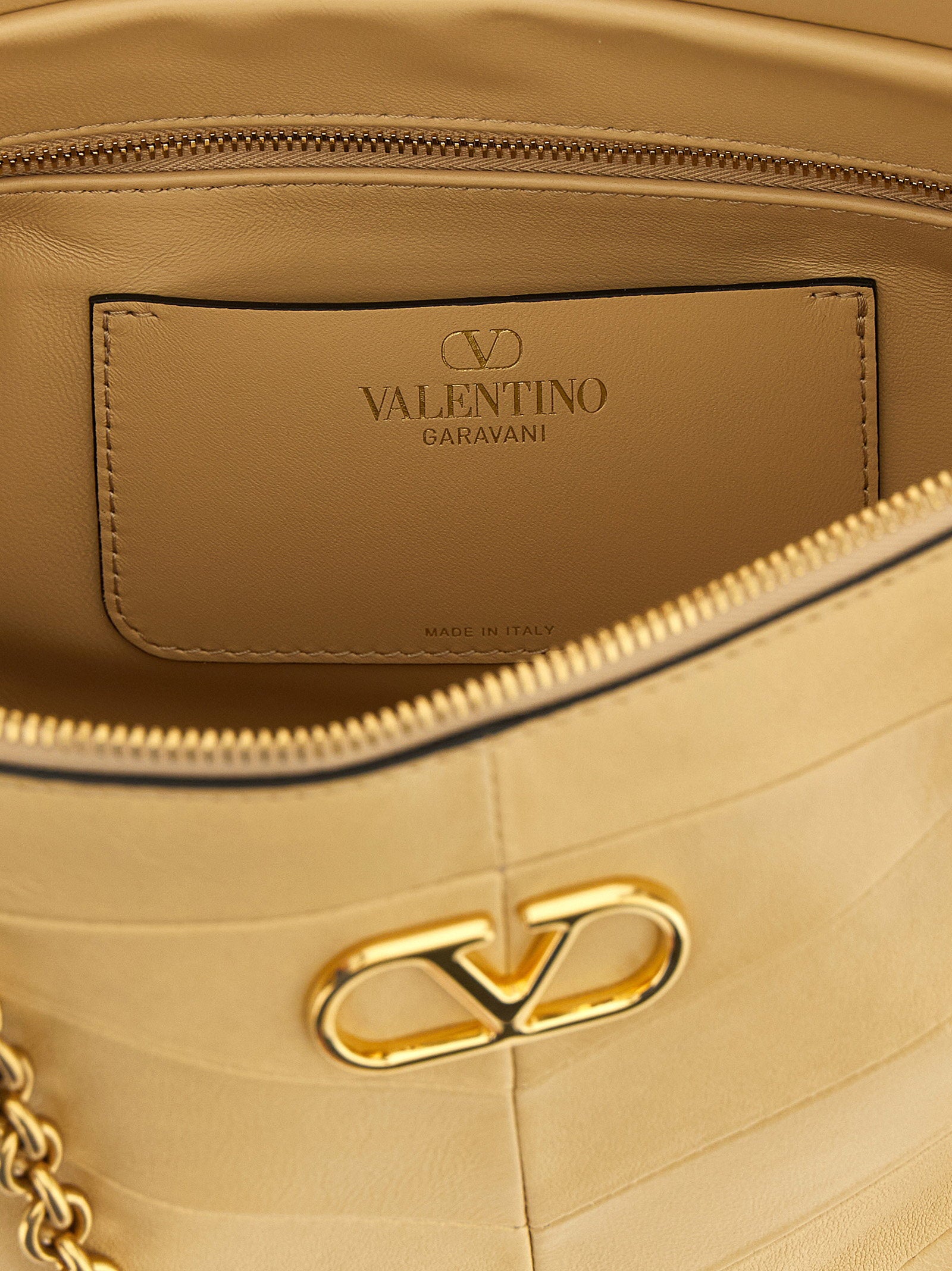 Valentino Garavani Panthea Shoulder Bag Beige