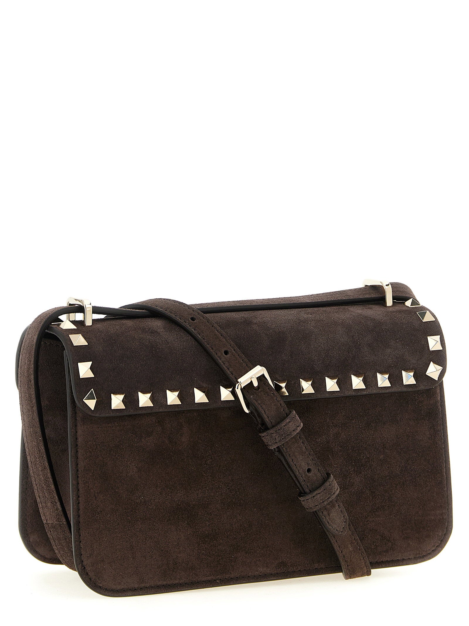 Valentino Garavani Rockstud Small Shoulder Bag Brown