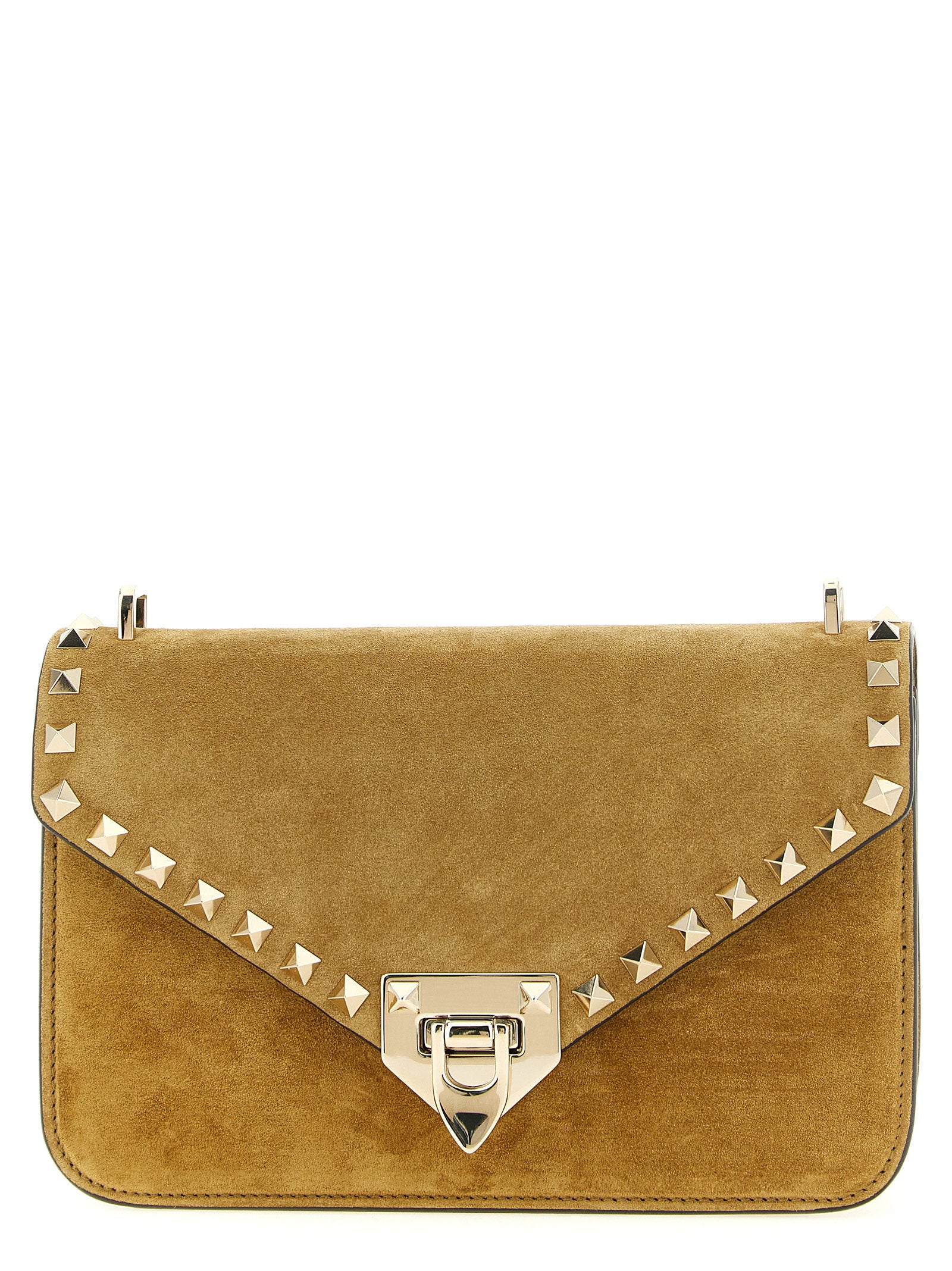 Valentino Garavani Rockstud Small Shoulder Bag Beige