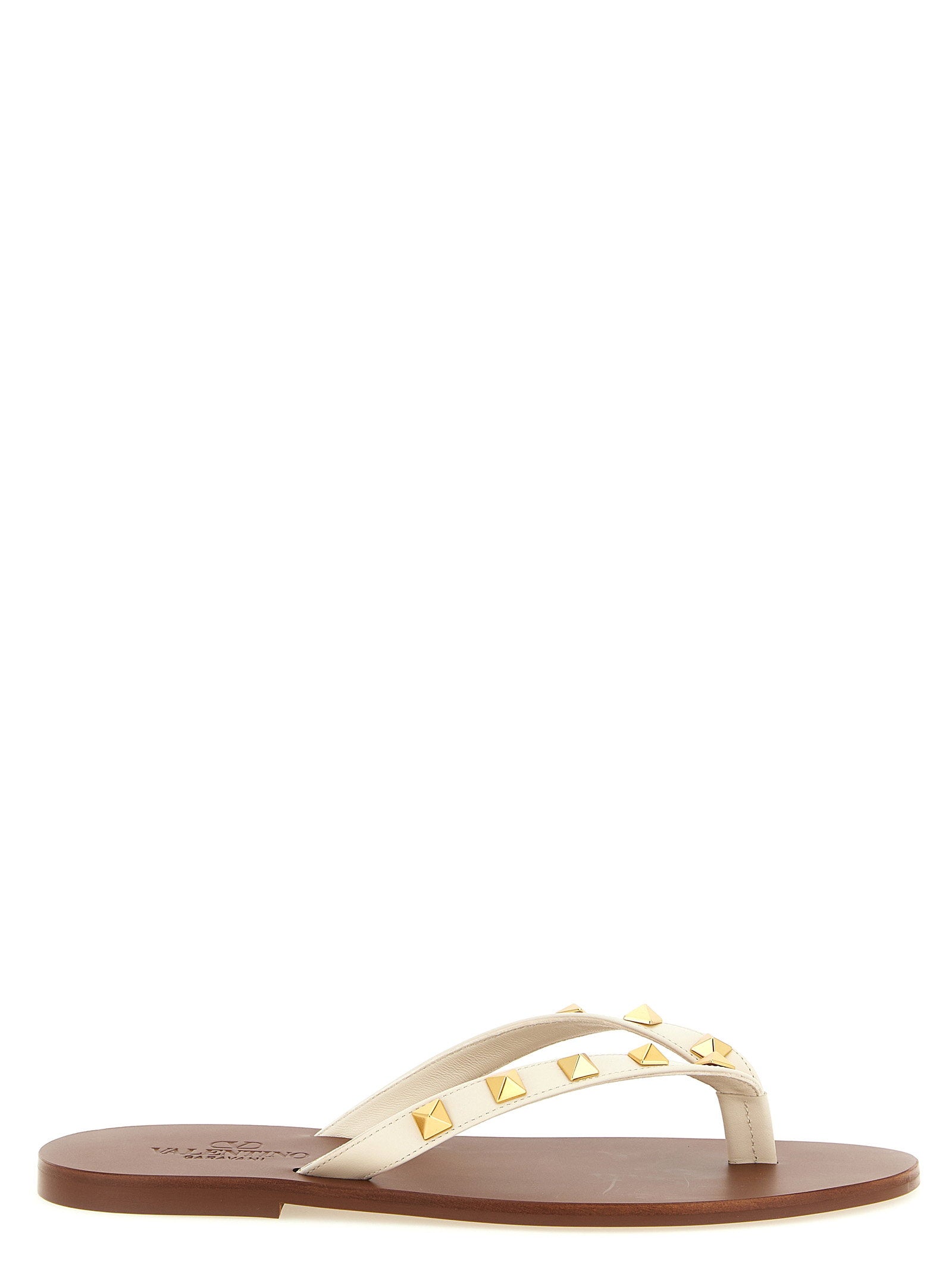 Valentino Garavani Thong Rockstud Sandals White