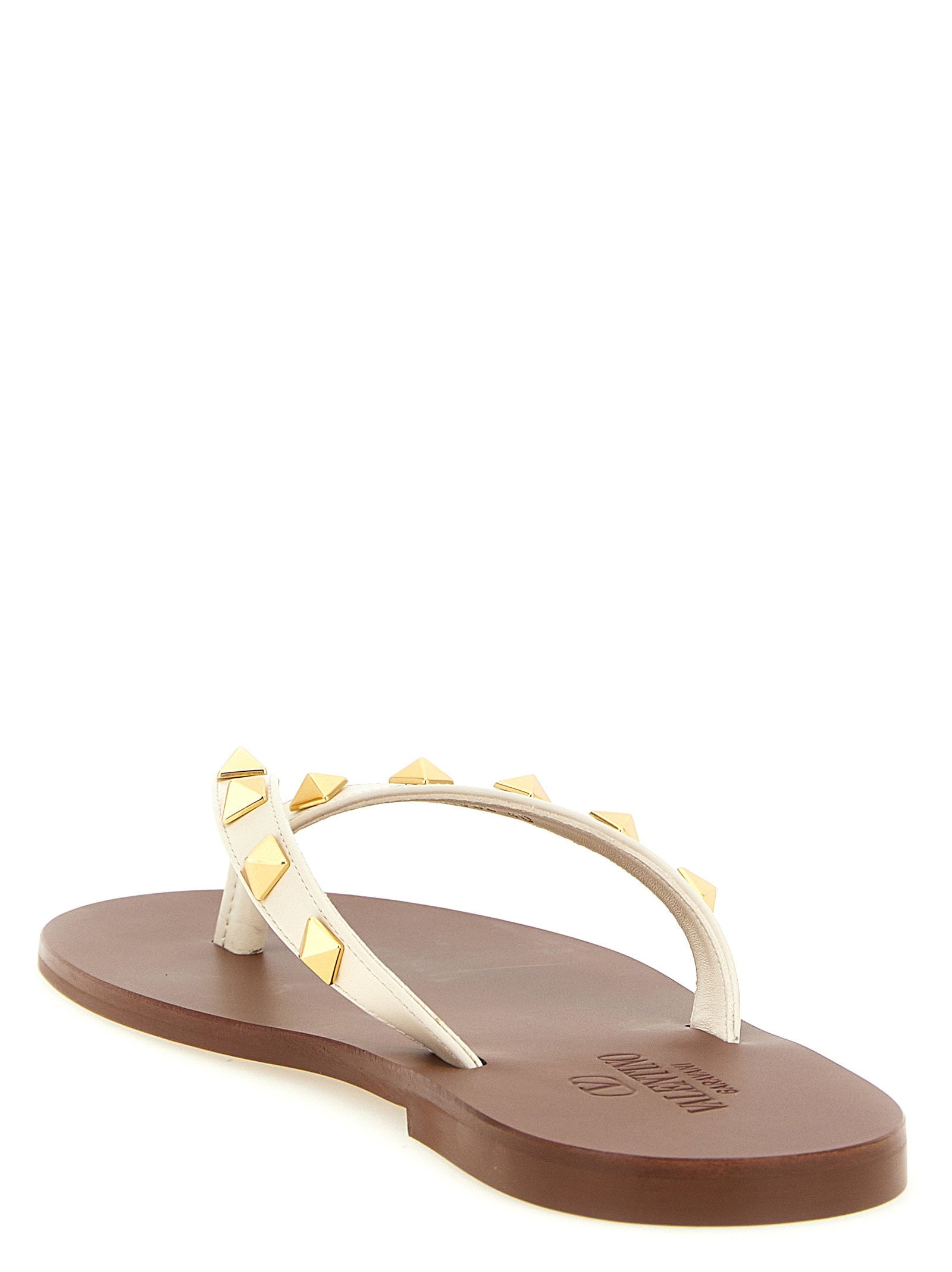 Valentino Garavani Thong Rockstud Sandals White
