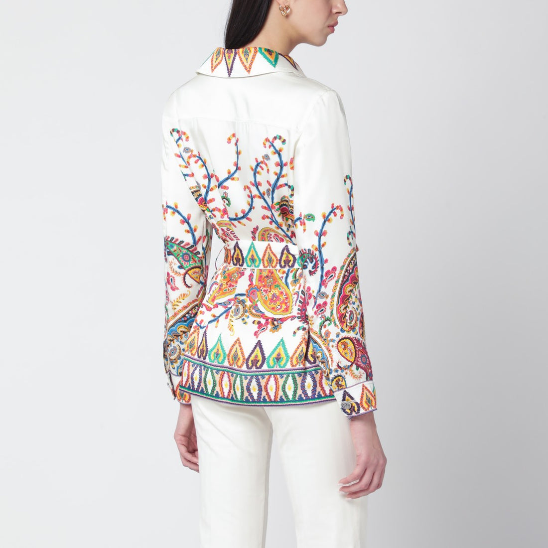 Etro Paisley Print Belted Shirt Multicolor