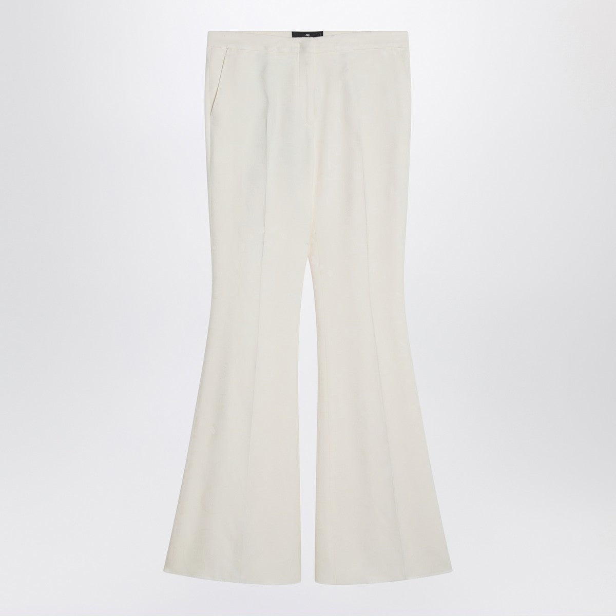 Etro Flared Viscose Trousers in Ivory White