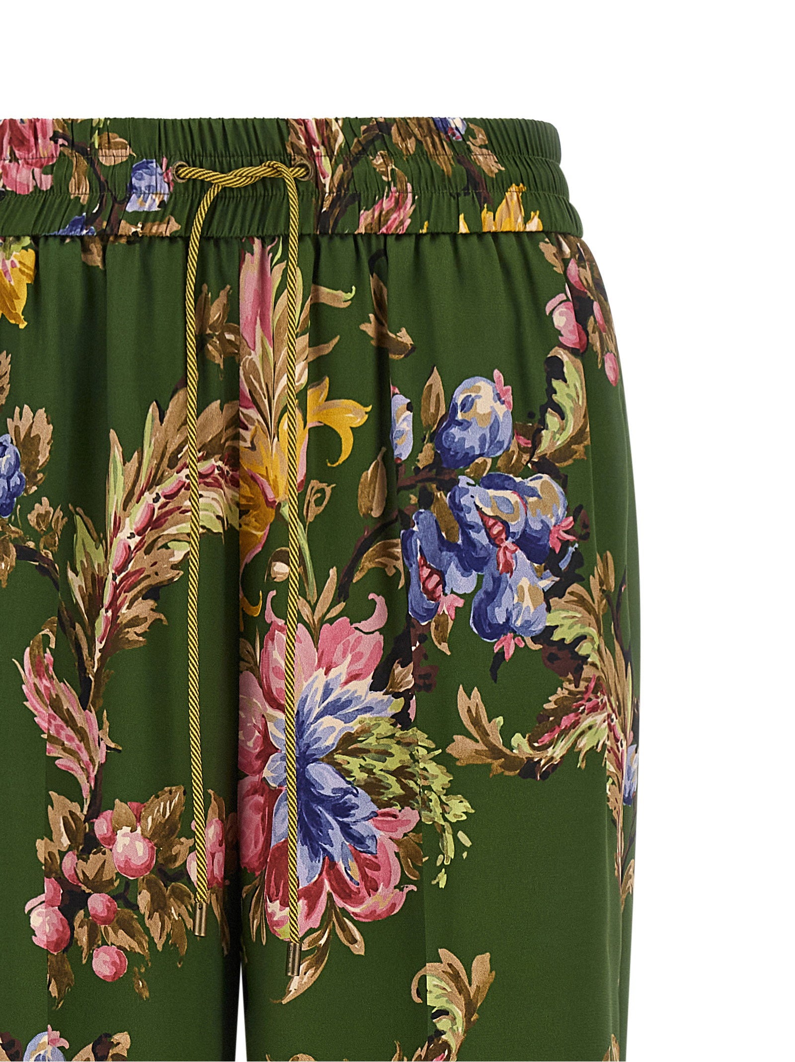 Etro Floral Print Trousers Green