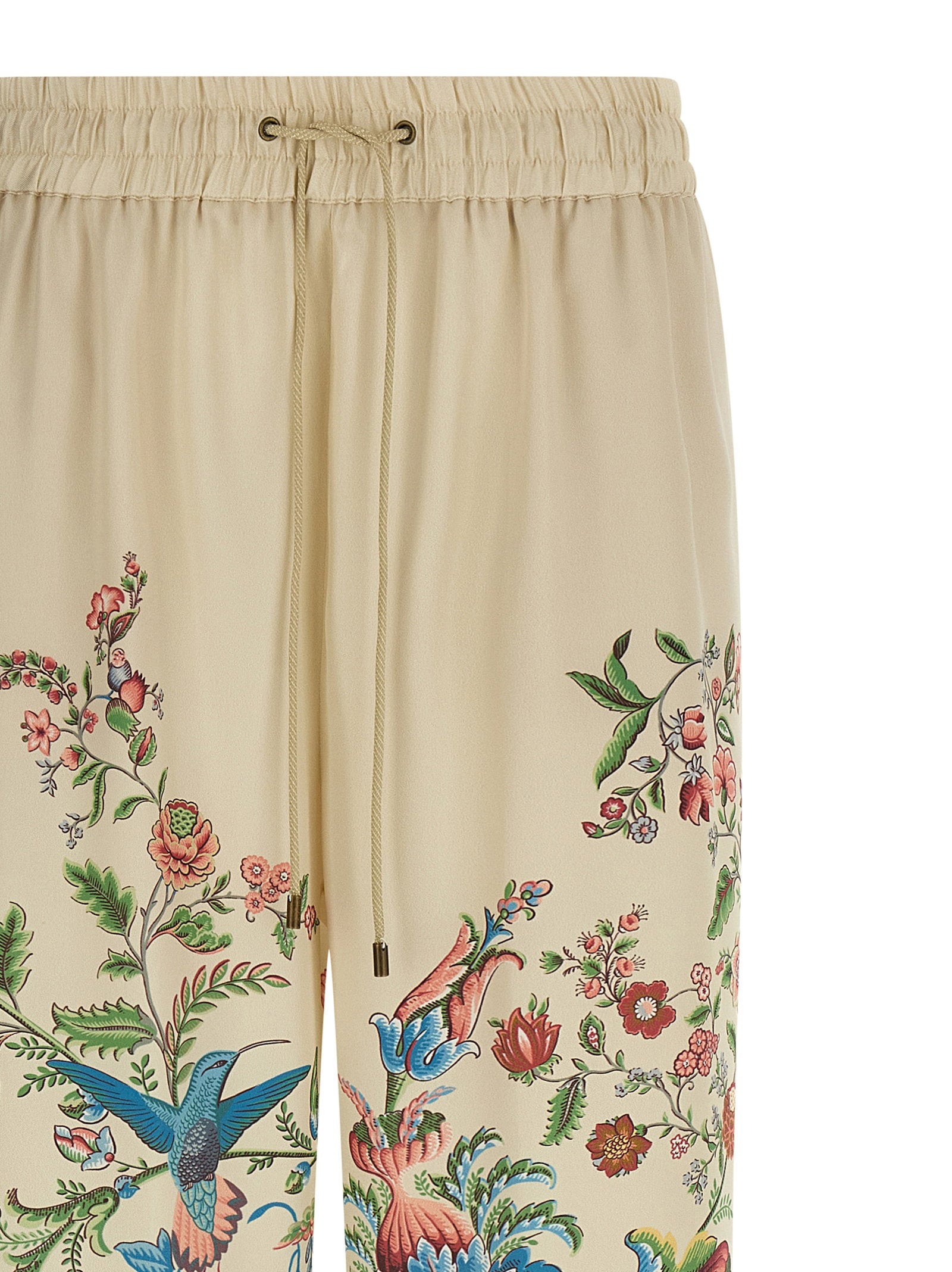 Etro Flora And Fauna Printed Trousers Beige