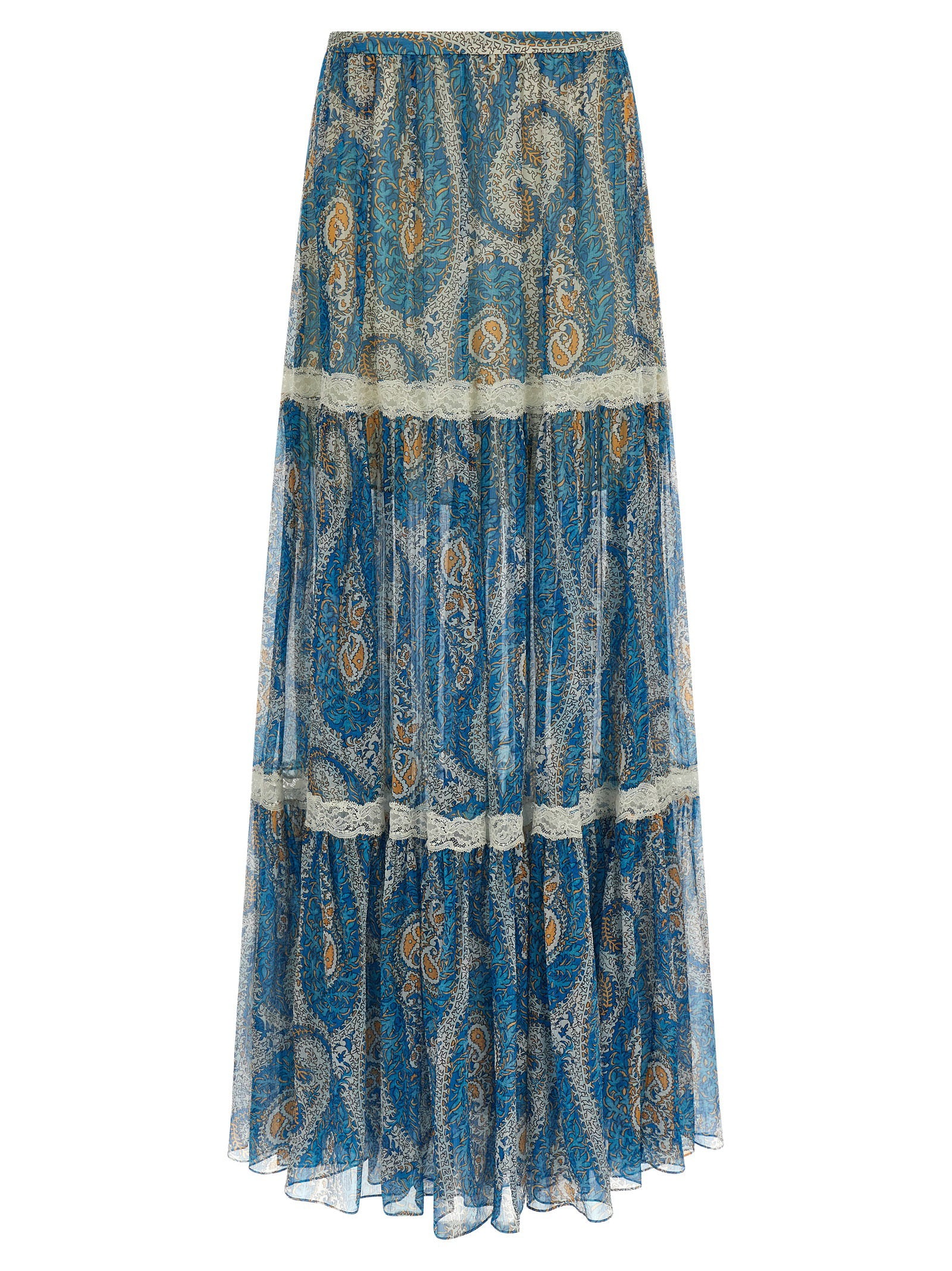 Etro Lace Insert Skirt Light blue