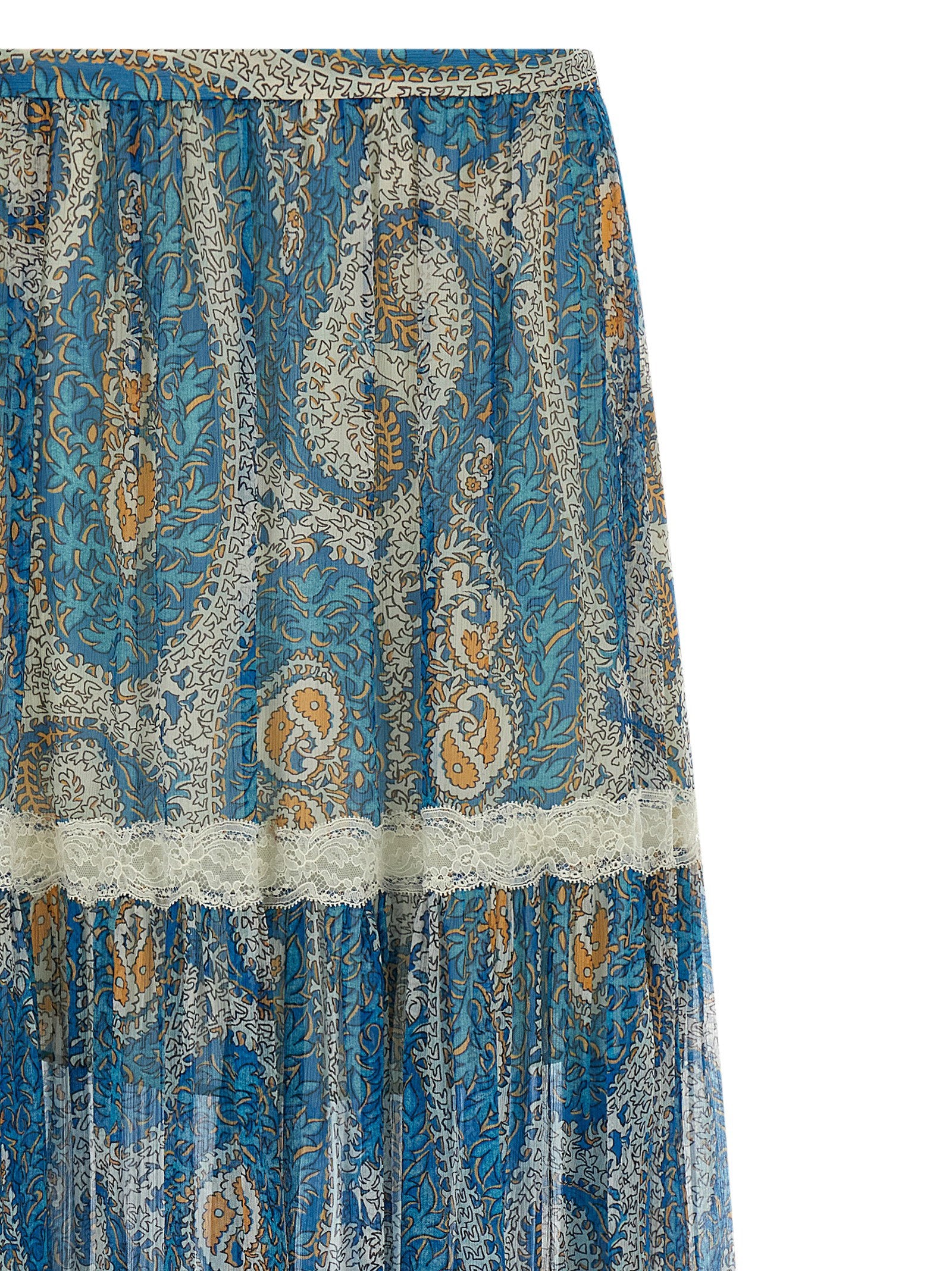 Etro Lace Insert Skirt Light blue