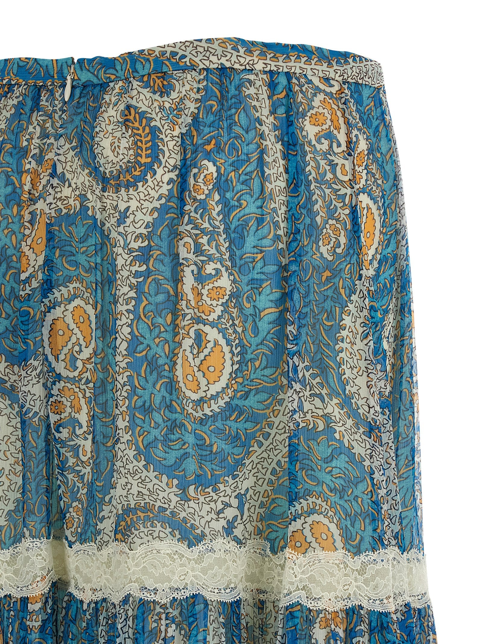 Etro Lace Insert Skirt Light blue