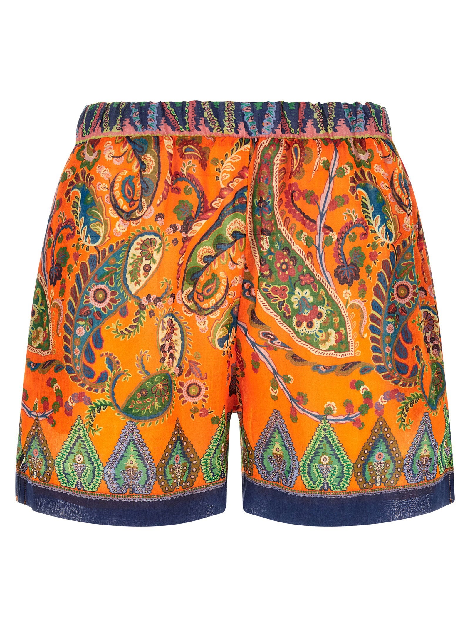 Etro Ramie Shorts Orange