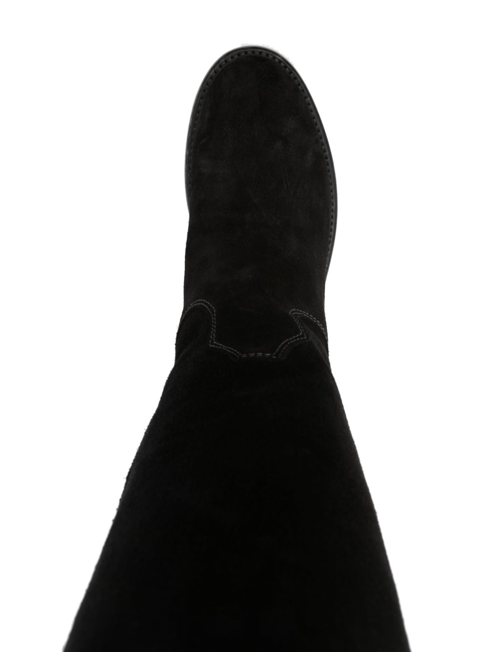 Ash 65mm Black Calf Suede Knee Boots Black