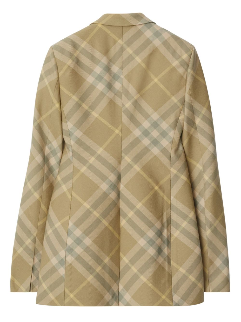 Burberry Checked Tailored Wool Single-Breasted Blazer Beige