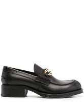 Lanvin Buckled Leather Loafers Black