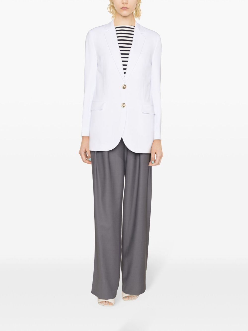 MMK Crepe Single-Breasted Blazer White