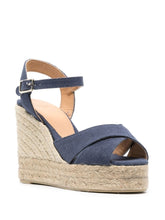 Castañer Blaudell 110mm Navy Wedge Sandals Blue