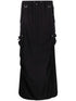 Coperni Low-Rise Drawstring Cargo Maxi Skirt Black Black