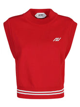 Autry Crewneck Fine-Knit Sweater Red