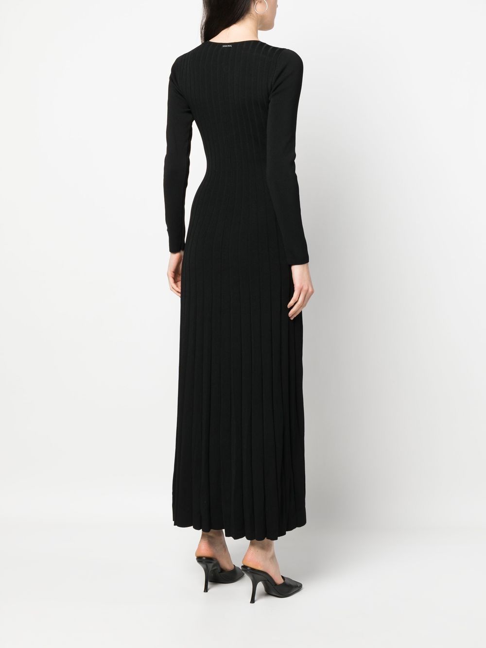MMK Maxi Pleated Dress With Ring And Cut-out Detail Black