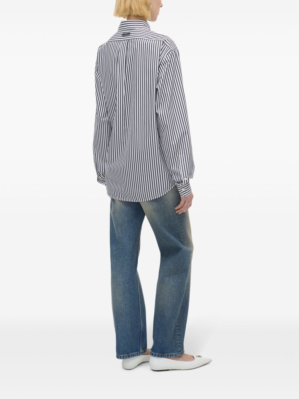 Marc Jacobs Vertical Stripe Cotton Shirt Black