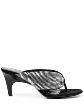 The Attico Crystal-Embellished Leather High-Heel Sandals Silver