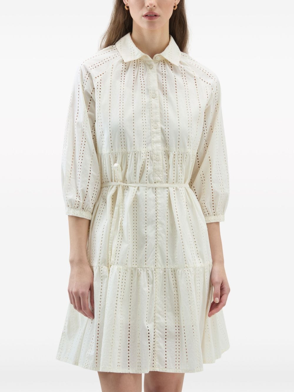 Woolrich Broderie Anglaise Cotton Mini Dress White