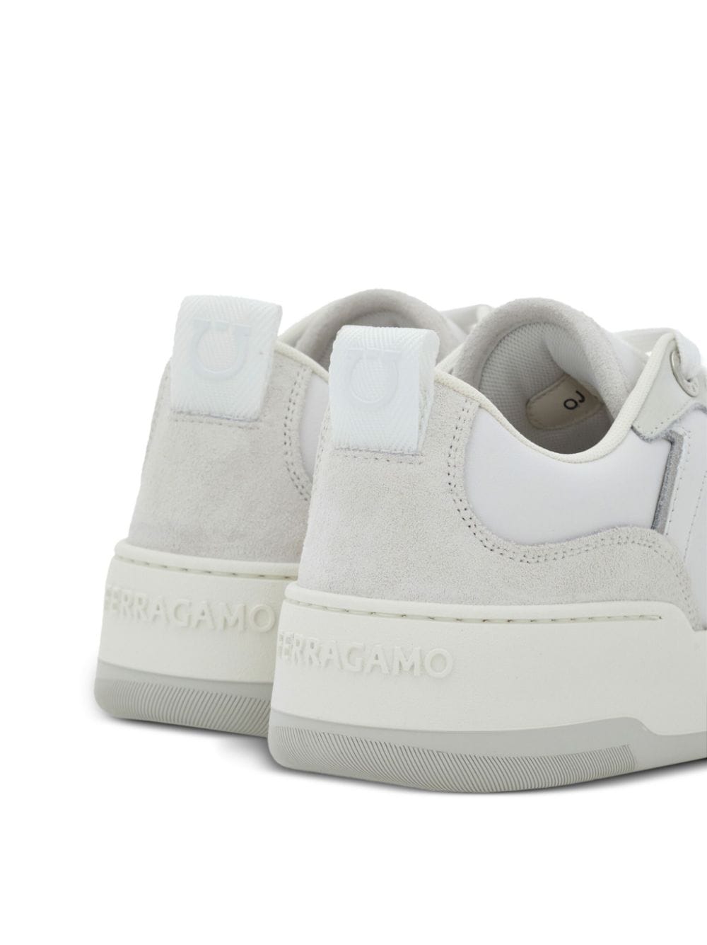 Ferragamo Salvatore Gancini Leather Sneakers White