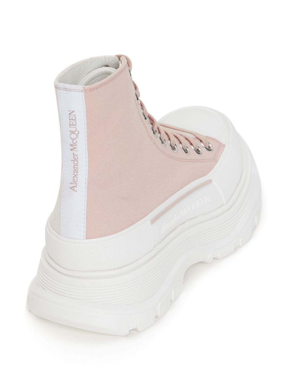 Alexander Mcqueen Oversized Sole Pink Ankle Boots Pink