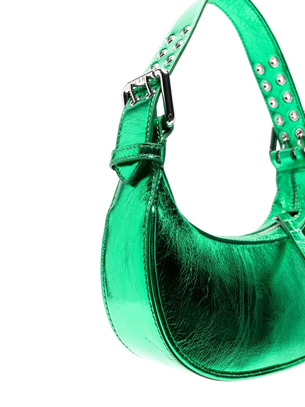 By Far Metallic-Effect Shoulder Bag Green