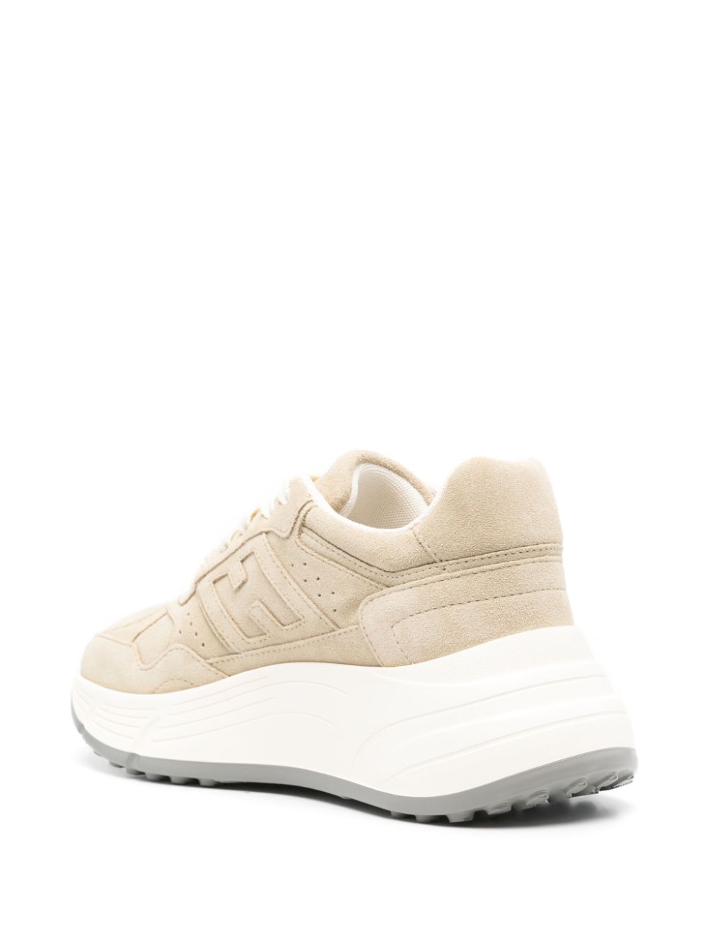 Hogan Pre Panelled Suede Hyperlight Sneakers Beige