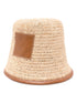 JACQUEMUS Raffia and Leather Bucket Hat Leather Brown