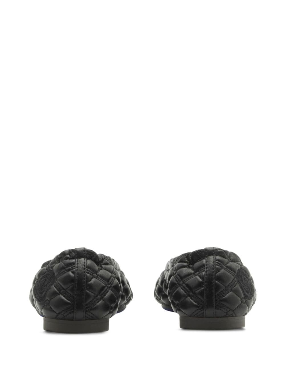 Burberry Leather Sadler Quilted Ballerinas Black