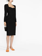 Roland Mouret Pre Sweetheart-Neckline Wool Midi Dress Black Black