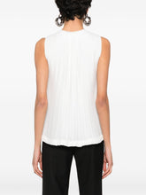 Lanvin Pleated Crepe de Chine Sleeveless Top White White