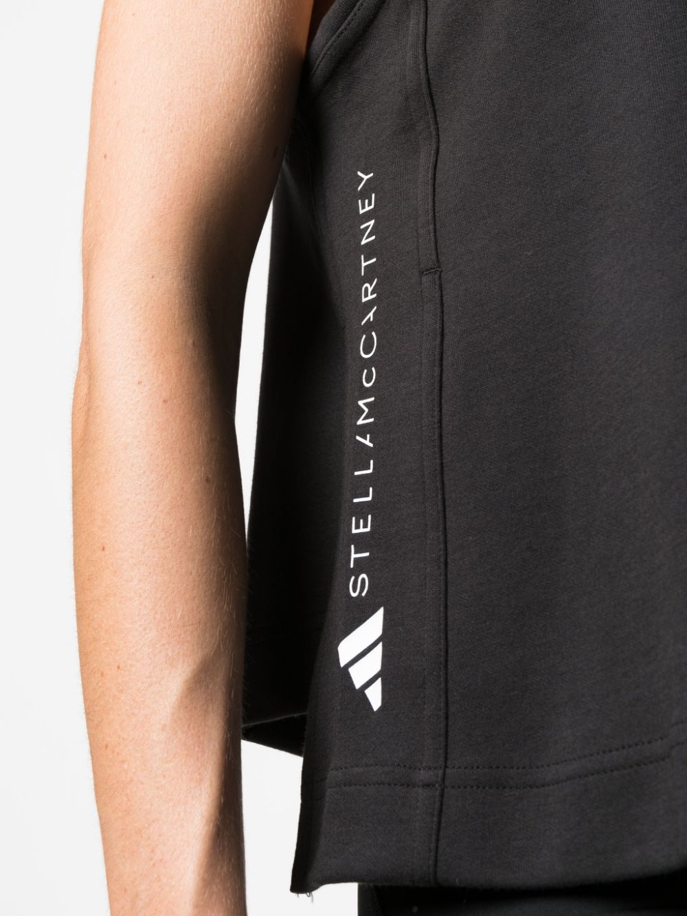 Adidas By Stella McCartney Logo-Print Organic Cotton-Blend Tank Top Black Black