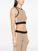 Palm Angels Knitted Crochet Racerback Crop Top Beige