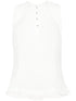Lanvin Pleated Crepe de Chine Sleeveless Top White White