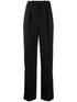 Wool High-Waist Tailored Trousers Black