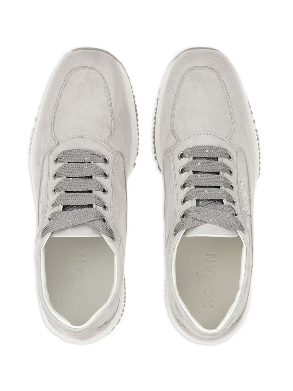 Hogan Pre Interactive Crystal-Embellished Calf Leather Sneakers White White