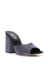 Paris Texas Crystal-Embellished Velvet Sandals Purple