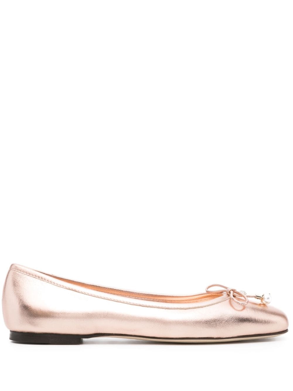Jimmy Choo Elme Metallic Ballerina Flats Powder Pink