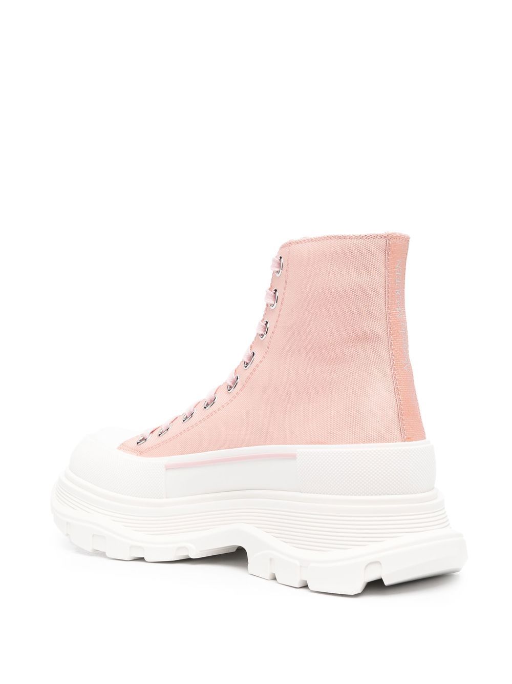 Alexander Mcqueen Tread Slick Fabric Ankle Boots Pink