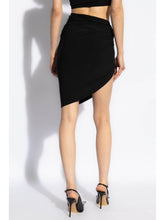 JACQUEMUS Draped Asymmetric High-Waisted Mini Skirt Black black